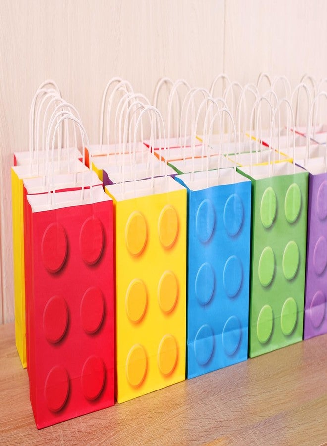 YOTNUS 12 Pcs Building Block Party-Favor-Gift-Bags, Small Gift Bags with Handles, for Building Block Birthday Party Shower Decoration Supplies - Image 5